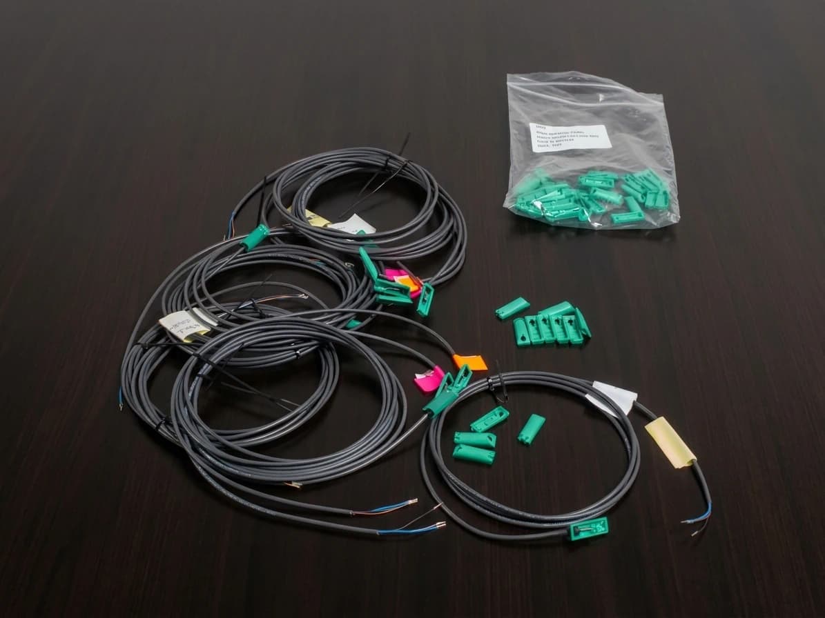 Manufactured cable harness and connectors